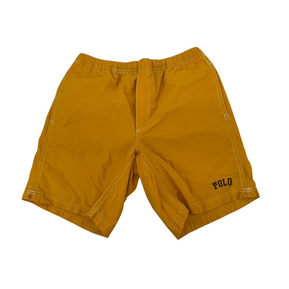 Vintage Polo Sport Ralph Lauren Swim Trunks Mens Large Yellow Board Shorts